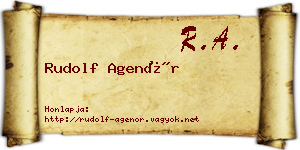 Rudolf Agenór névjegykártya